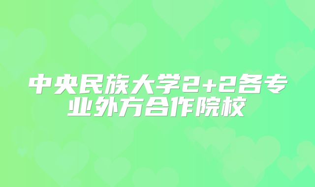 中央民族大学2+2各专业外方合作院校