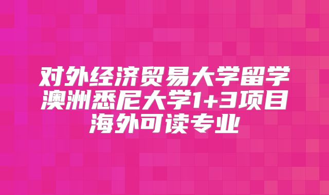 对外经济贸易大学留学澳洲悉尼大学1+3项目海外可读专业