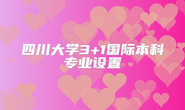 四川大学3+1国际本科专业设置